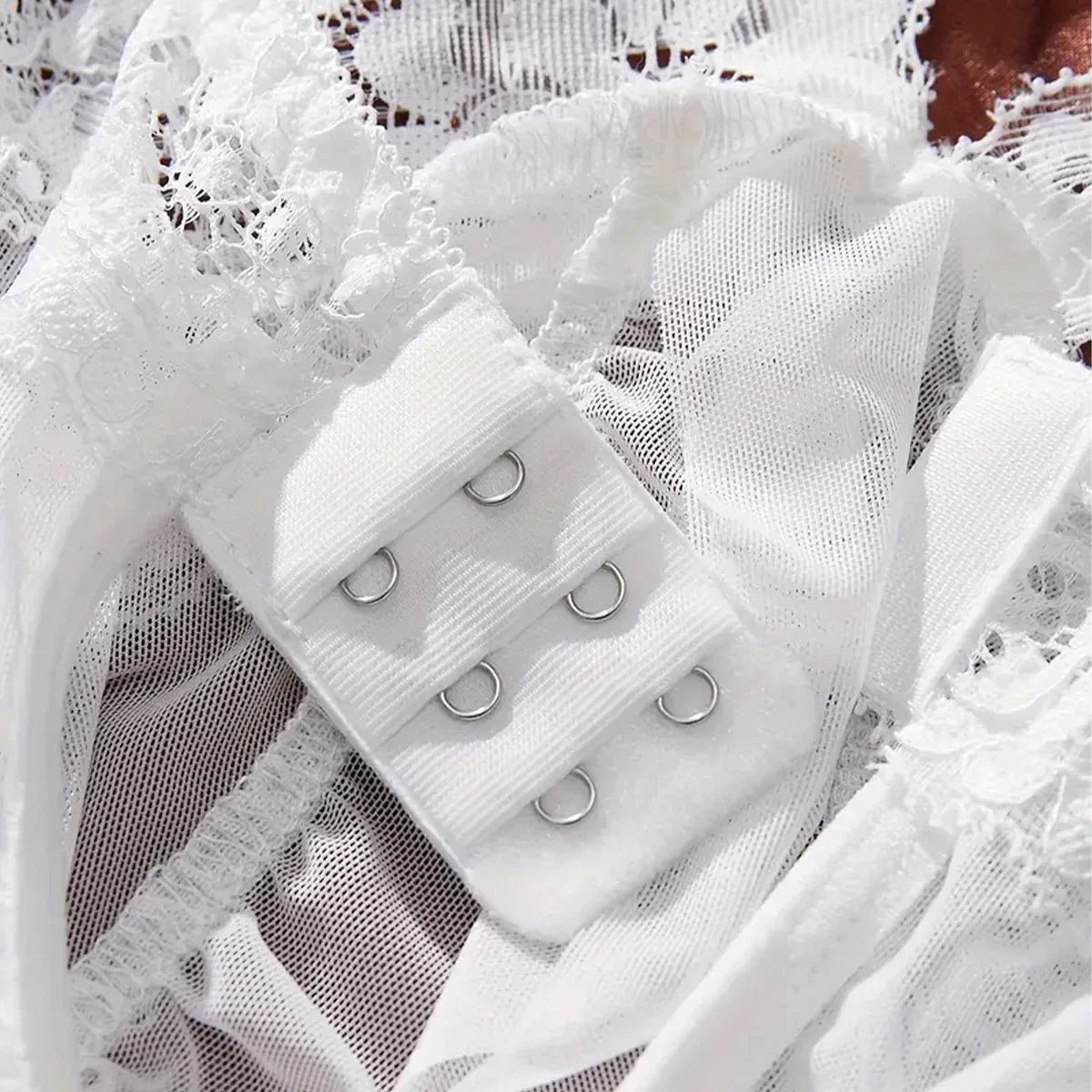 Transparent White Lingerie Underwear Temptation Sleepwear Lace Babydoll Dress Panties Pijamas Set Adult Female Nighty