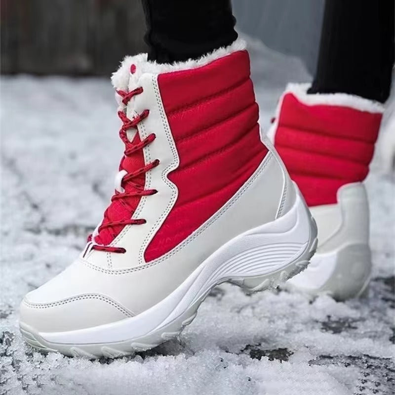 Trendy Keep Warm Snow Plush Outdoor Waterproof Heels Short Boots