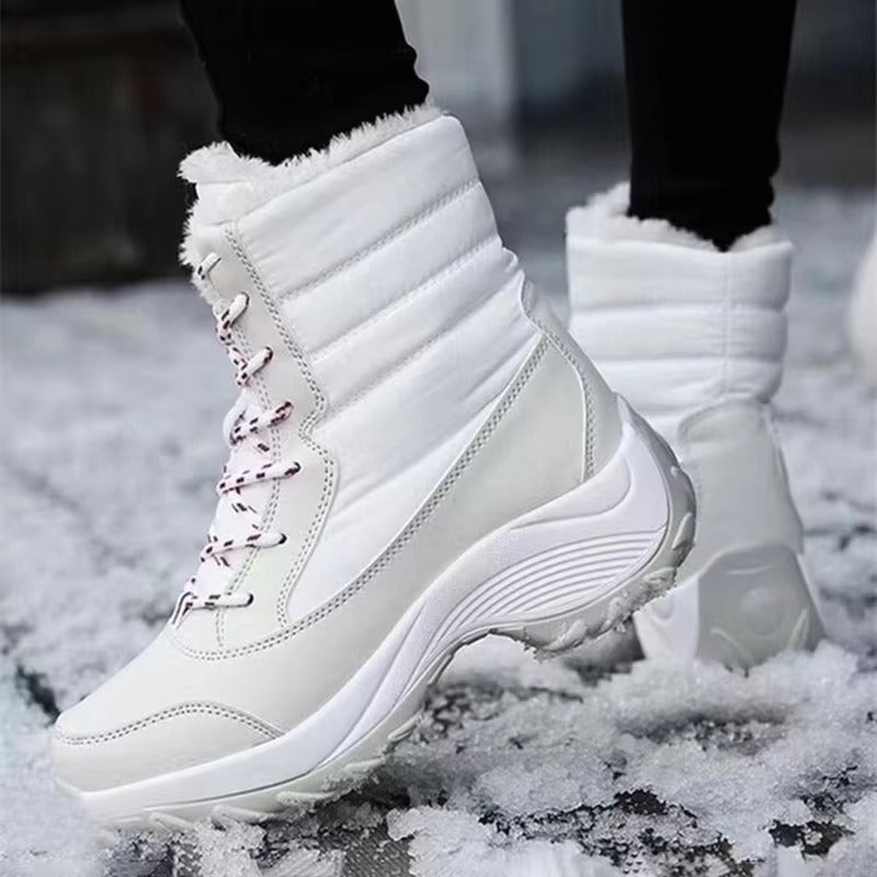 Trendy Keep Warm Snow Plush Outdoor Waterproof Heels Short Boots