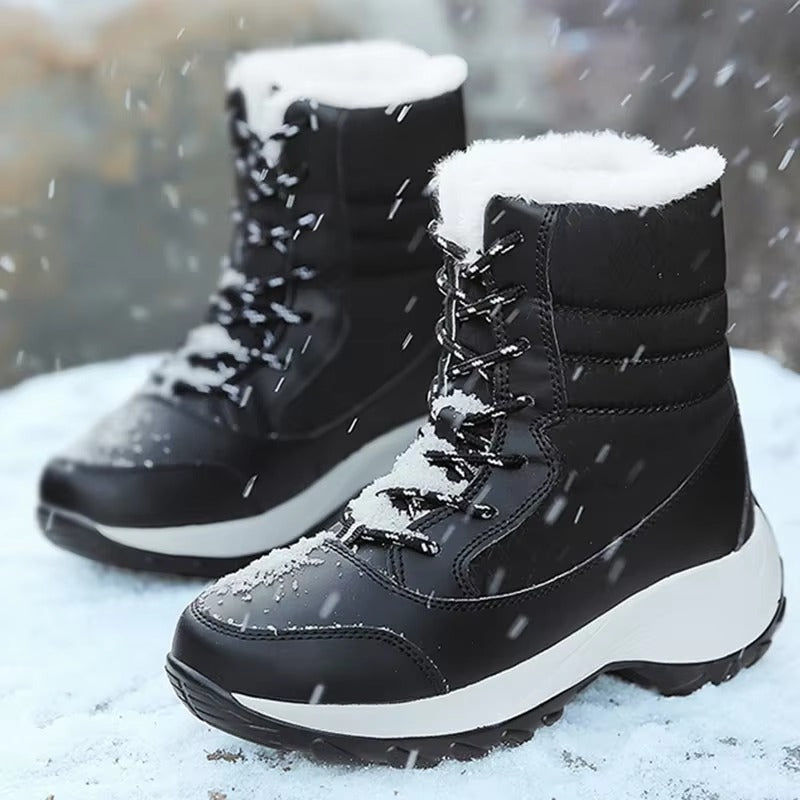 Trendy Keep Warm Snow Plush Outdoor Waterproof Heels Short Boots