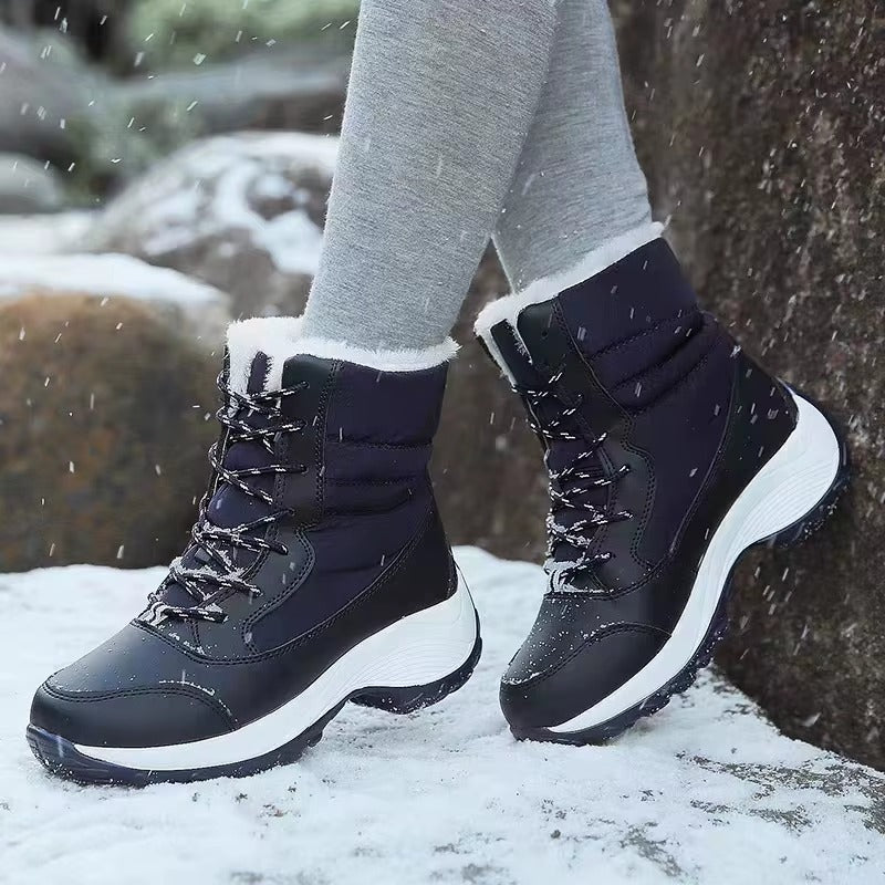 Trendy Keep Warm Snow Plush Outdoor Waterproof Heels Short Boots