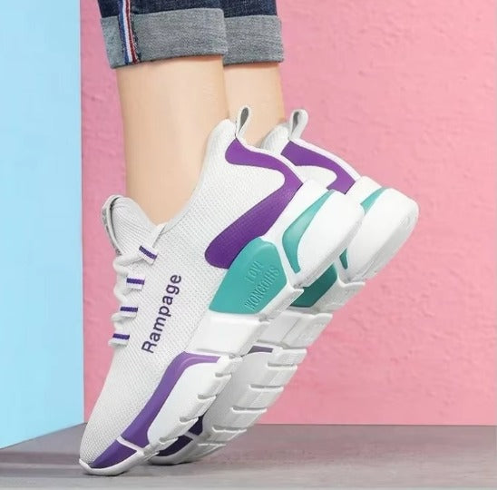 Trendy Lace Up Breathable Sports Platform Sneakers Shoes