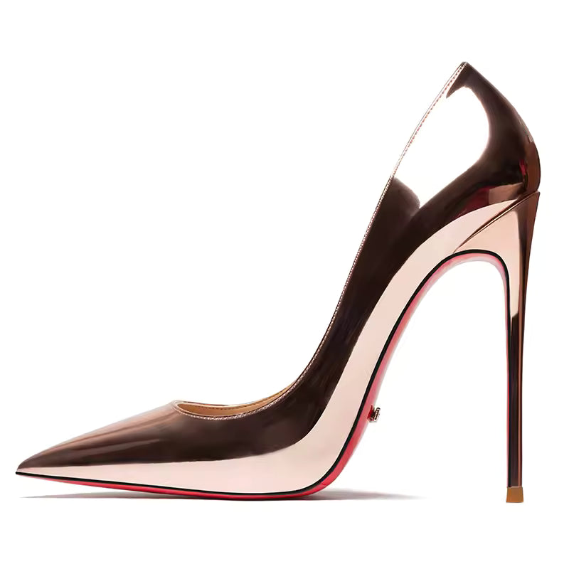 Genuine Leather Pointed Toes High Heels Shoes
