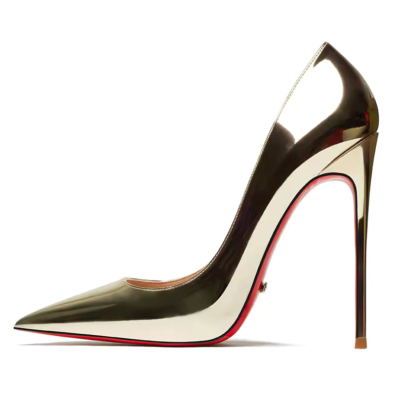 Genuine Leather Pointed Toes High Heels Shoes