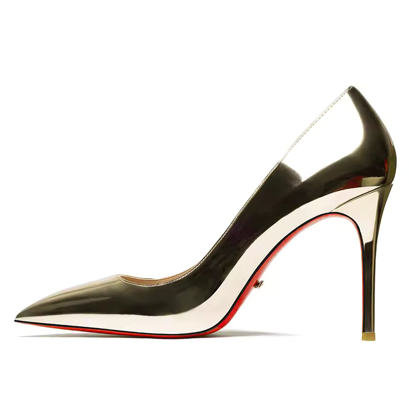 Genuine Leather Pointed Toes High Heels Shoes
