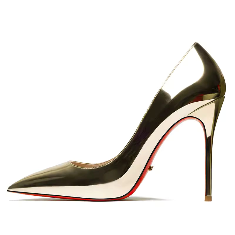 Genuine Leather Pointed Toes High Heels Shoes
