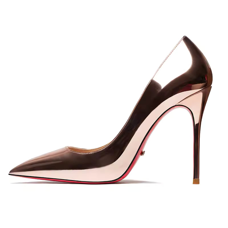 Genuine Leather Pointed Toes High Heels Shoes