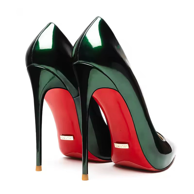 Genuine Leather Pointed Toes High Heels Shoes