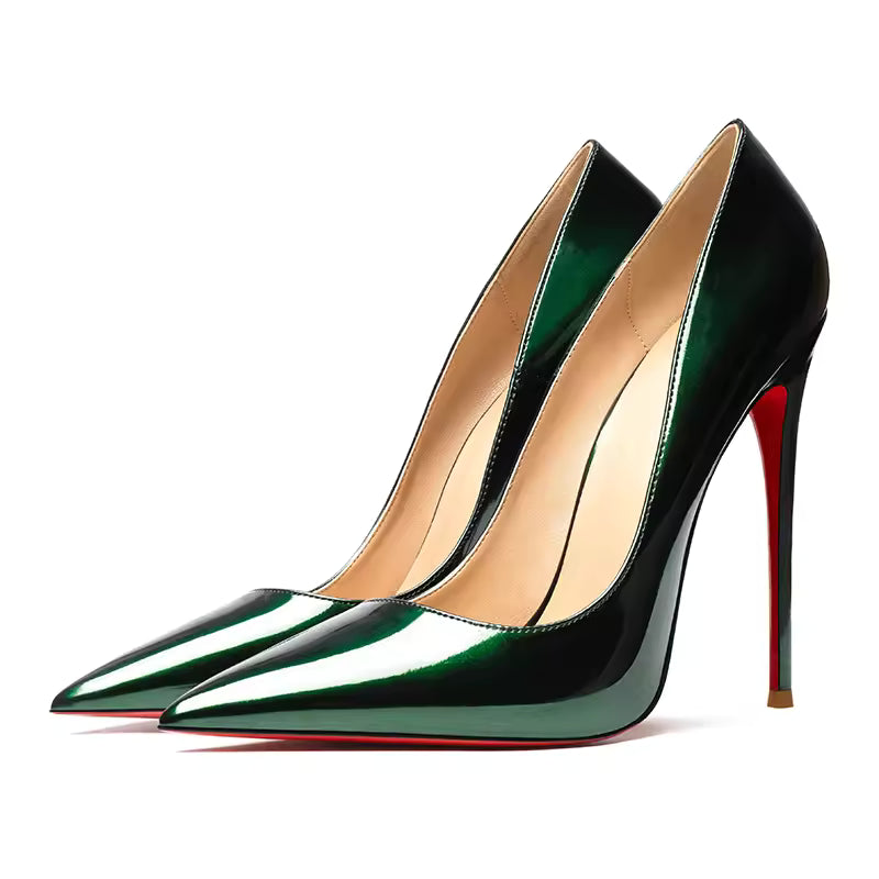 Genuine Leather Pointed Toes High Heels Shoes