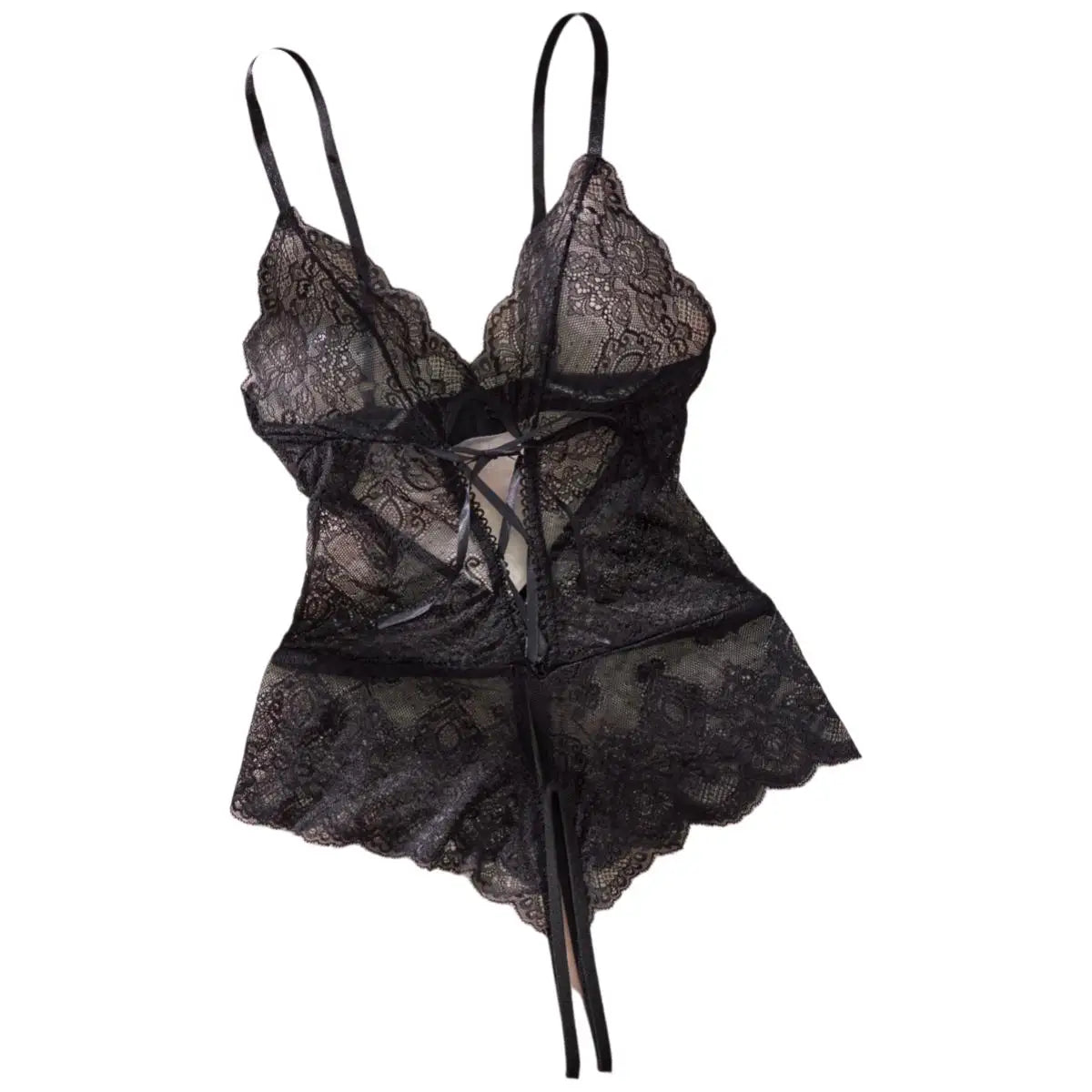 Ultra See Through Nightgown Black V-neck Bra Night Erotic Dress Woman Sheer Pajamas Crotchless Lingerie