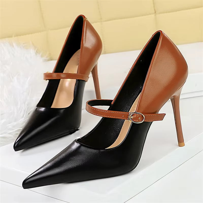 Banquet Hollow Pointed Toe Thin Heels Pumps Party Sandals
