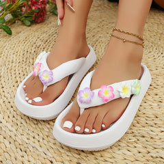 Versatile Soft Colorful Egg Flower Beach Style Outdoor Flip-Flops Slippers