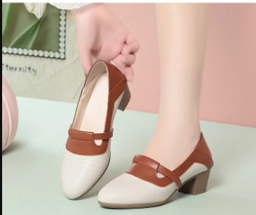 Vintage Knit Pointed Toe Shallow Mouth Soft Leather Loafers