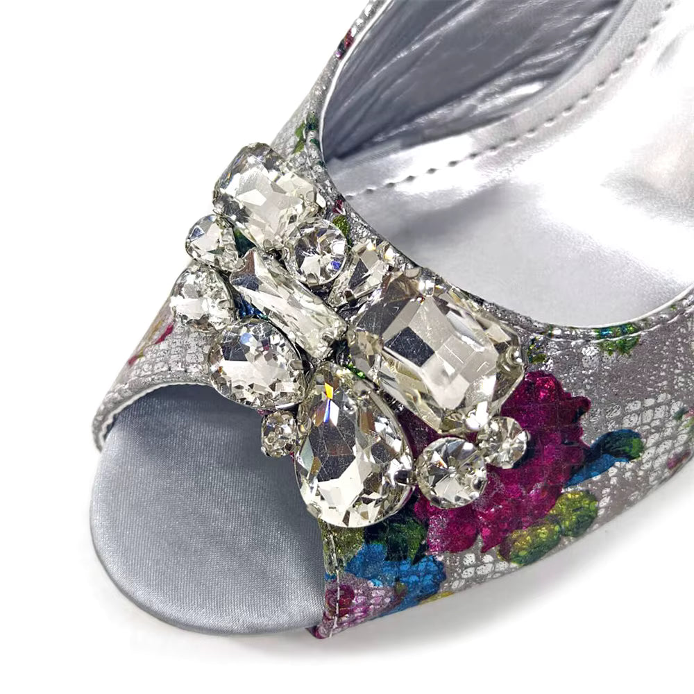 Wedding Party Bigger Size Thick Heel Sandals and Bags Matching Set