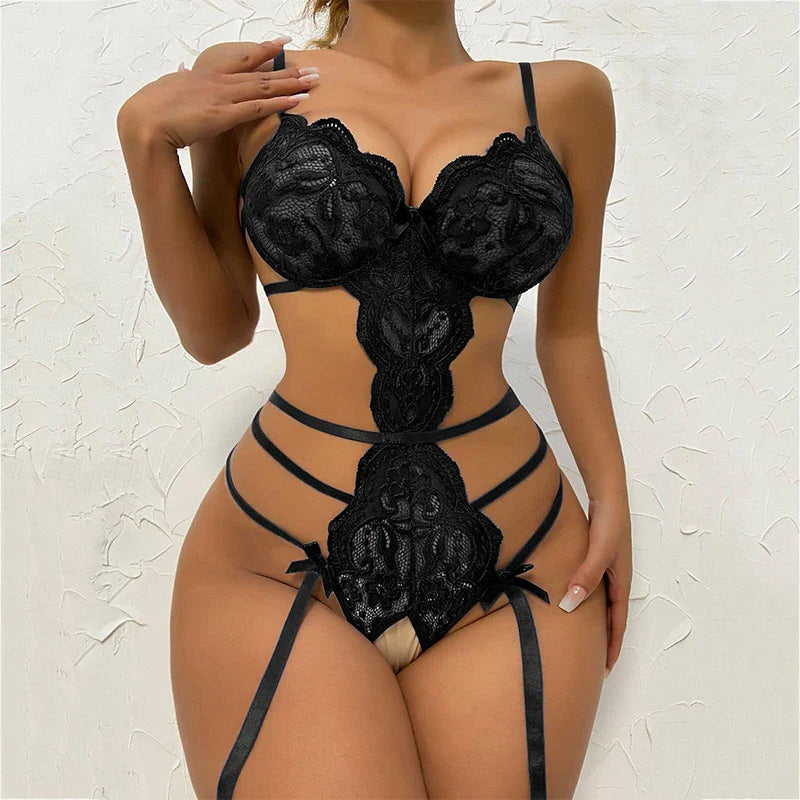 Crotchless Bodysuit Lingerie Babydoll Dress Porn Role Play Body Underwear See Through Erotic Costumes Exotic