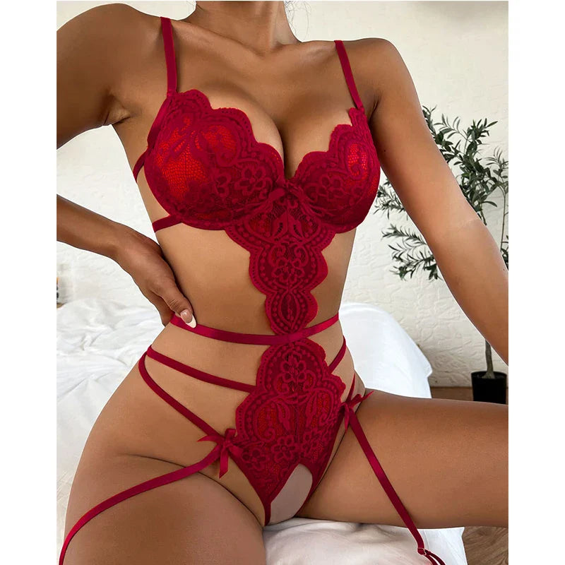 Crotchless Bodysuit Lingerie Babydoll Dress Porn Role Play Body Underwear See Through Erotic Costumes Exotic