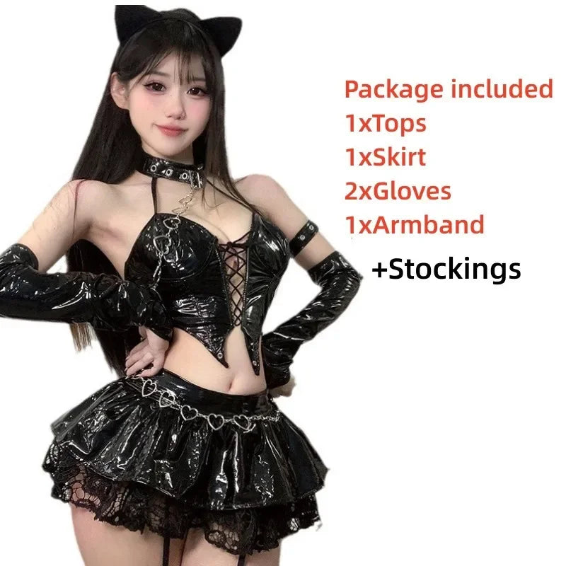 Halloween Cosplay Anime Devil's City Queen Misa Unifrom Costume Cosplay Cyber Punk PU Leather Outfits Costumes