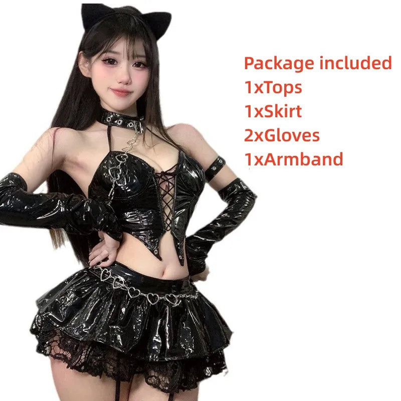 Halloween Cosplay Anime Devil's City Queen Misa Unifrom Costume Cosplay Cyber Punk PU Leather Outfits Costumes