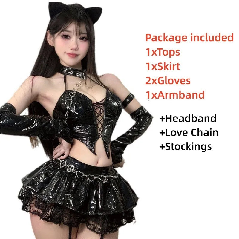 Halloween Cosplay Anime Devil's City Queen Misa Unifrom Costume Cosplay Cyber Punk PU Leather Outfits Costumes