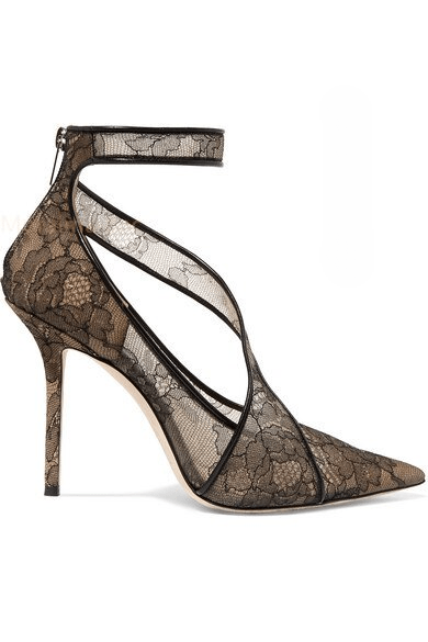 Pumps Lace Strap High Heels Fashion Pointed Toe Stiletto