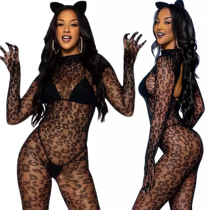 Baby Dolls Dress Underwear Chemises Catsui Exotic Outfit Erotic Costumes Body Stocking Leopard Bodysuit Lingerie
