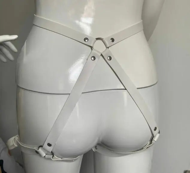 Garter Belt PU Leather Harness Lingerie Bdsm Bodystockings Garter Belt Fetish Erotic Rave Sword Belts Gothic bodysuit