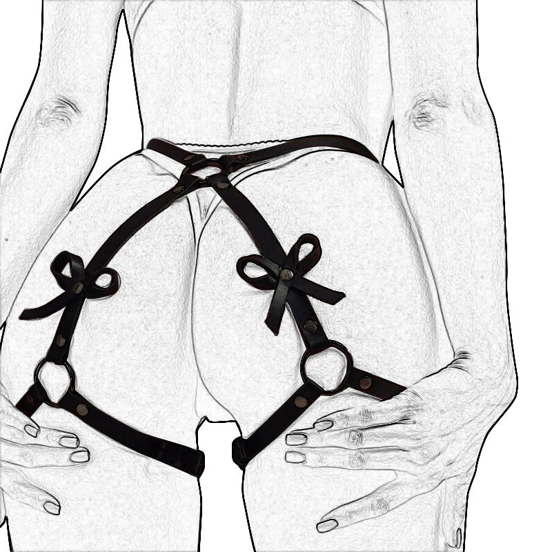 Garter Belt PU Leather Harness Lingerie Bdsm Bodystockings Garter Belt Fetish Erotic Rave Sword Belts Gothic bodysuit
