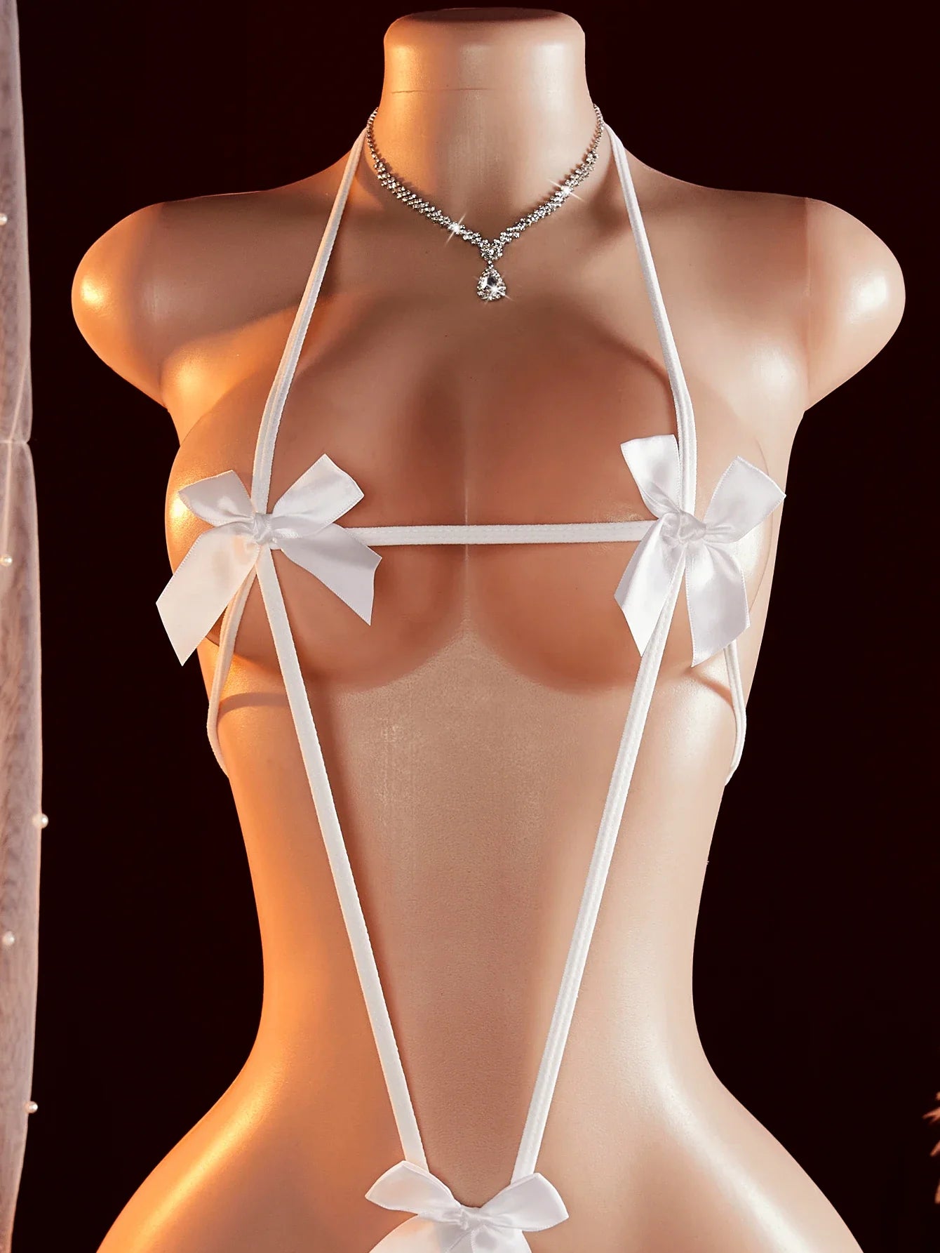 Lingerie Babydolls Dress Underwear Open Bra Crotchless Erotic Costume Exotic Bowknot Naked Bodysuit