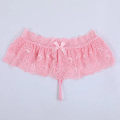 Lingerie Lace Perspective Ladies Dress Erotic Underwear Transparent Thongs Plus Size Skirt