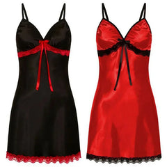 Sleepwear Sleeveless Nighties V-neck Nightgown Plus Size Nightwear Lace Nightdress Silk Satin Night Dress