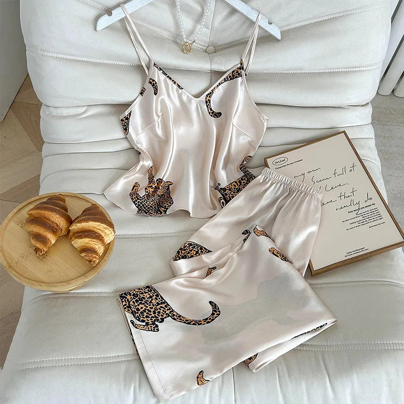 Sleepwear Summer Ice Silk Stain Com