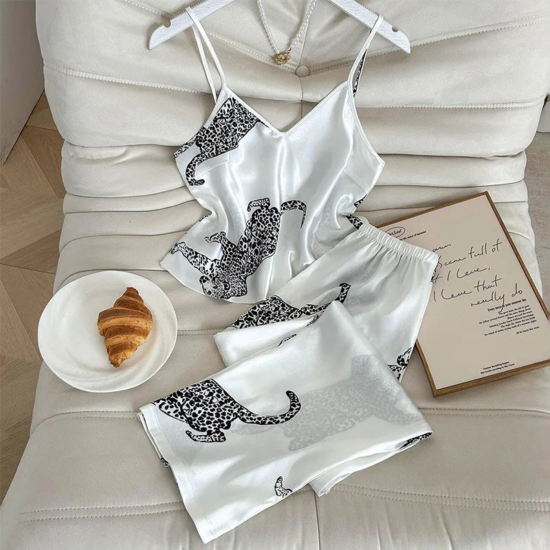 Sleepwear Summer Ice Silk Stain Com