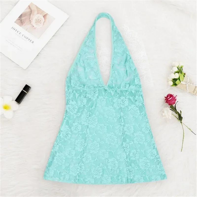 Nighties Summer Lace Nightdress Underwear Lingerie Nightgown Female Underwear Dress Panties Sleepwear