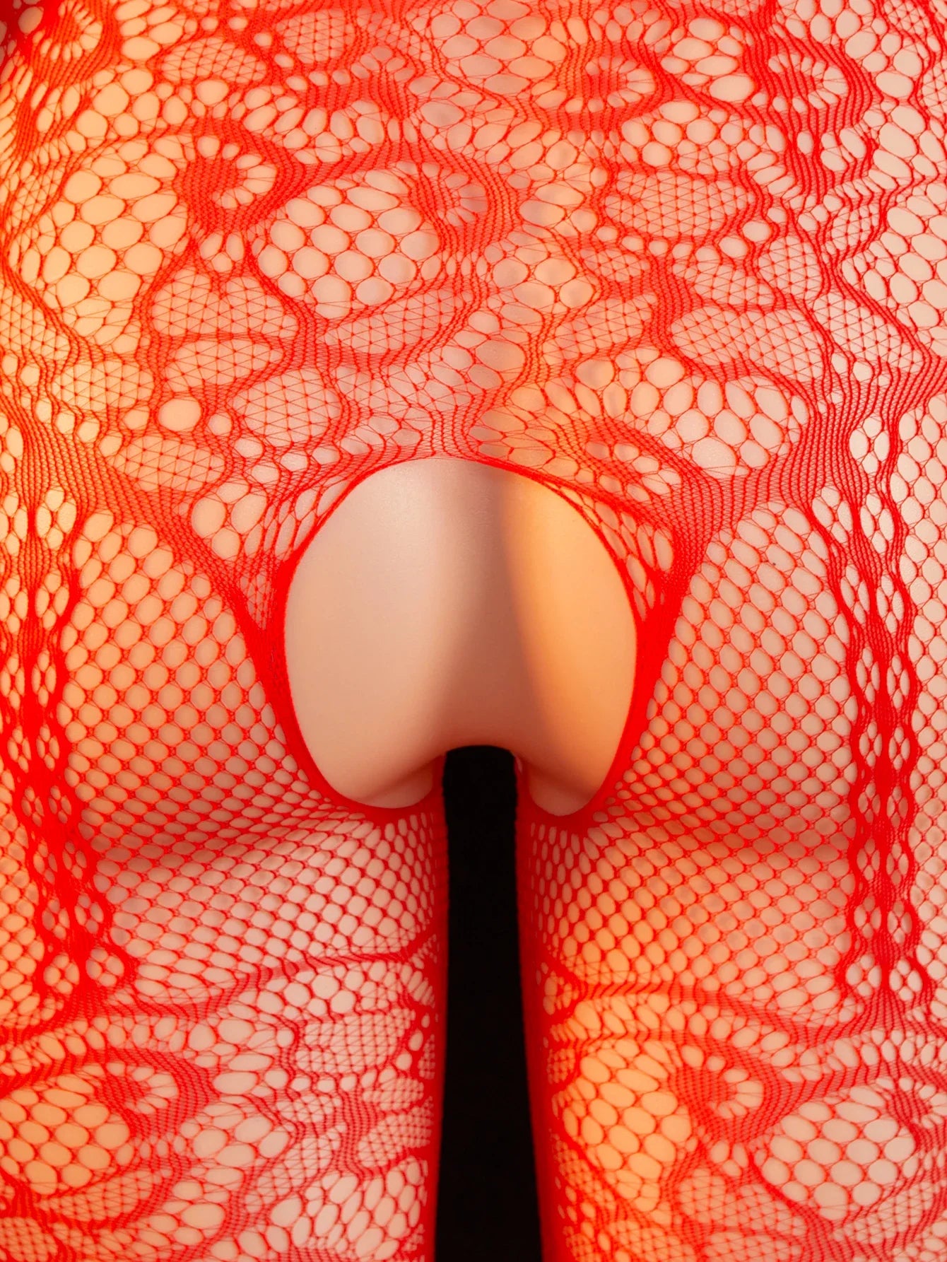 Plus Size Open Chest Fishnet Bodysuit â€?See-Through Mesh with Open Bust & Open Crotch â€?Exotic Lingerie Sleepwear