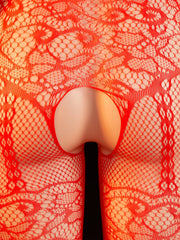 Plus Size Open Chest Fishnet Bodysuit â€?See-Through Mesh with Open Bust & Open Crotch â€?Exotic Lingerie Sleepwear
