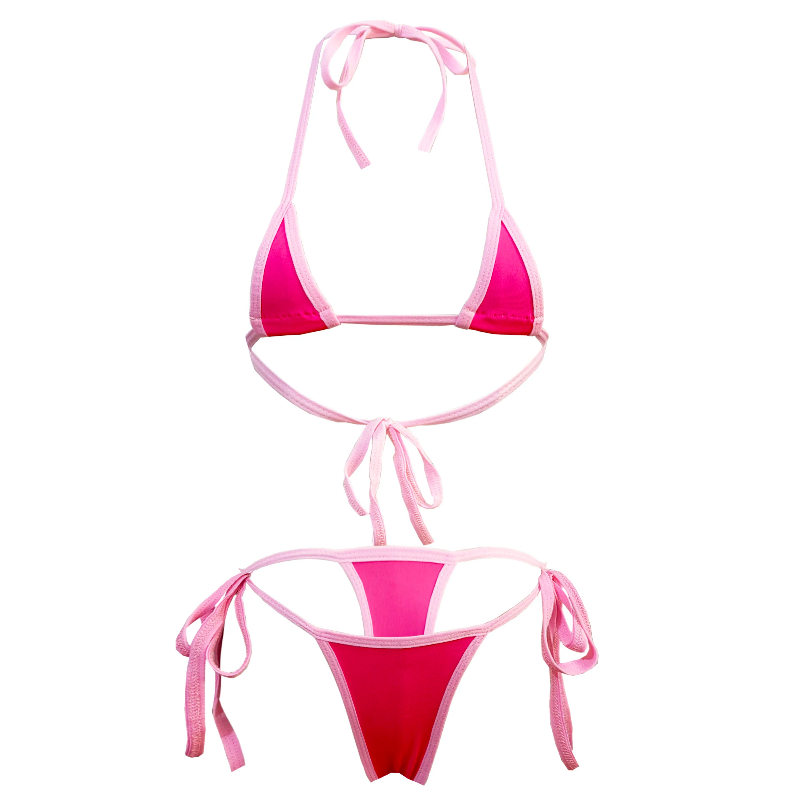 bikini lingerie bra and panties swimwear with tie T-back and multi-colour strap bra swimsuit set