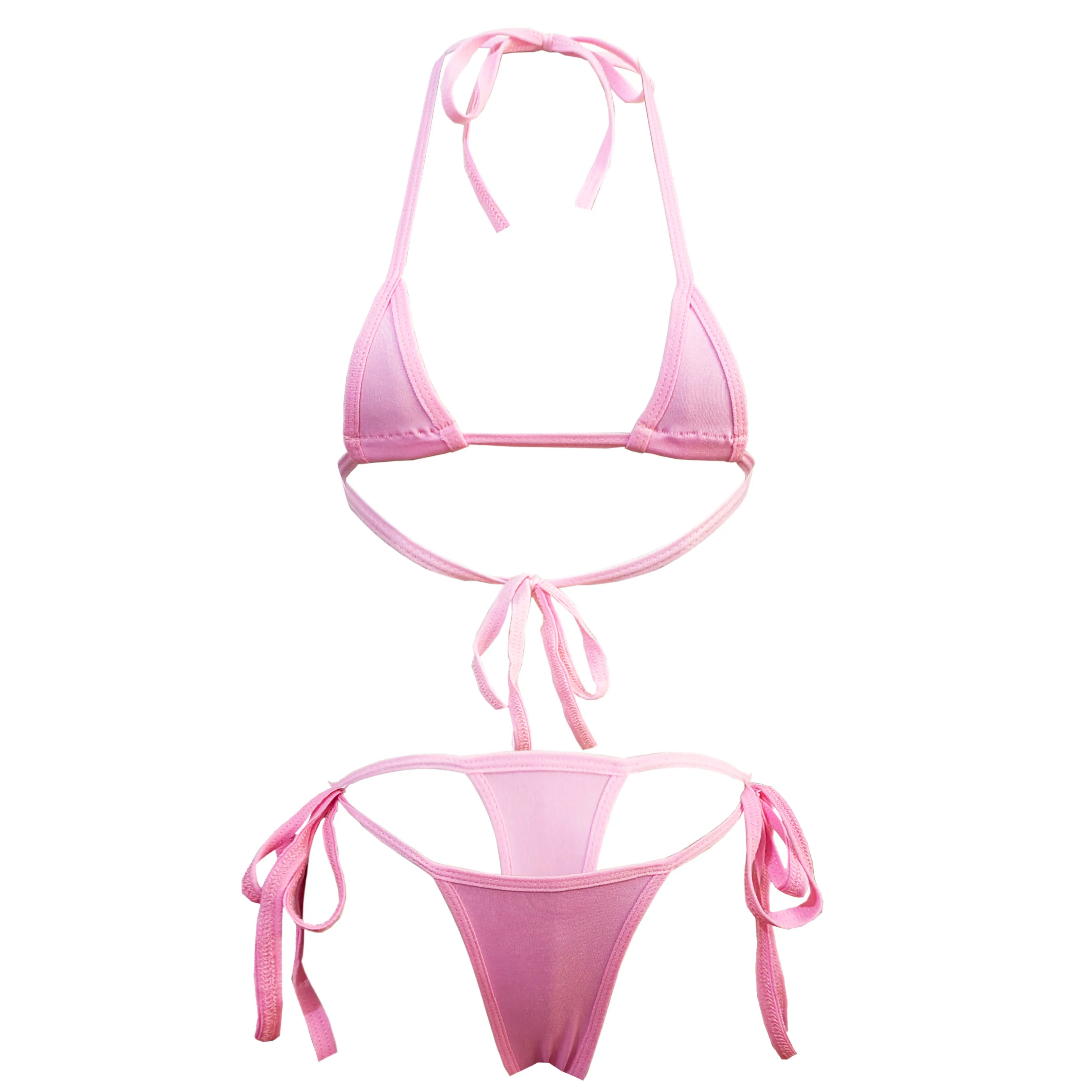 bikini lingerie bra and panties swimwear with tie T-back and multi-colour strap bra swimsuit set