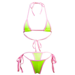 bikini lingerie bra and panties swimwear with tie T-back and multi-colour strap bra swimsuit set