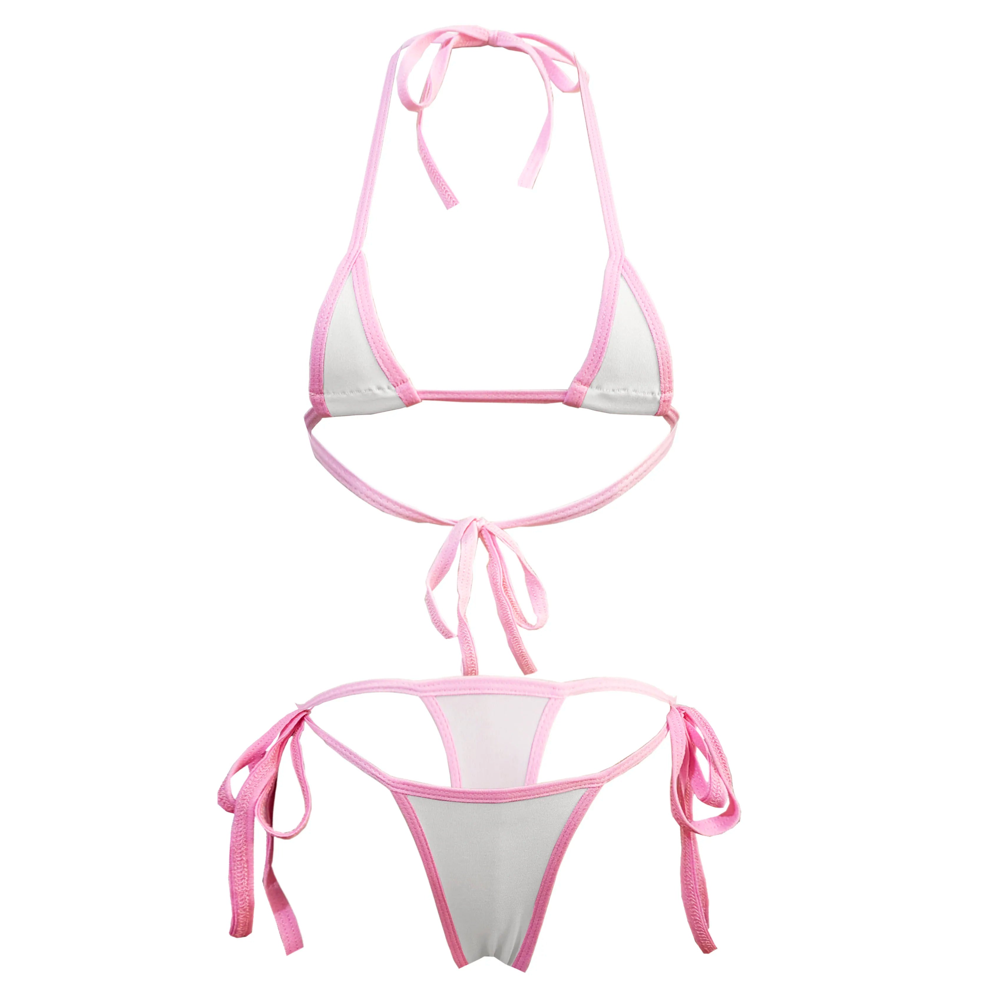 bikini lingerie bra and panties swimwear with tie T-back and multi-colour strap bra swimsuit set