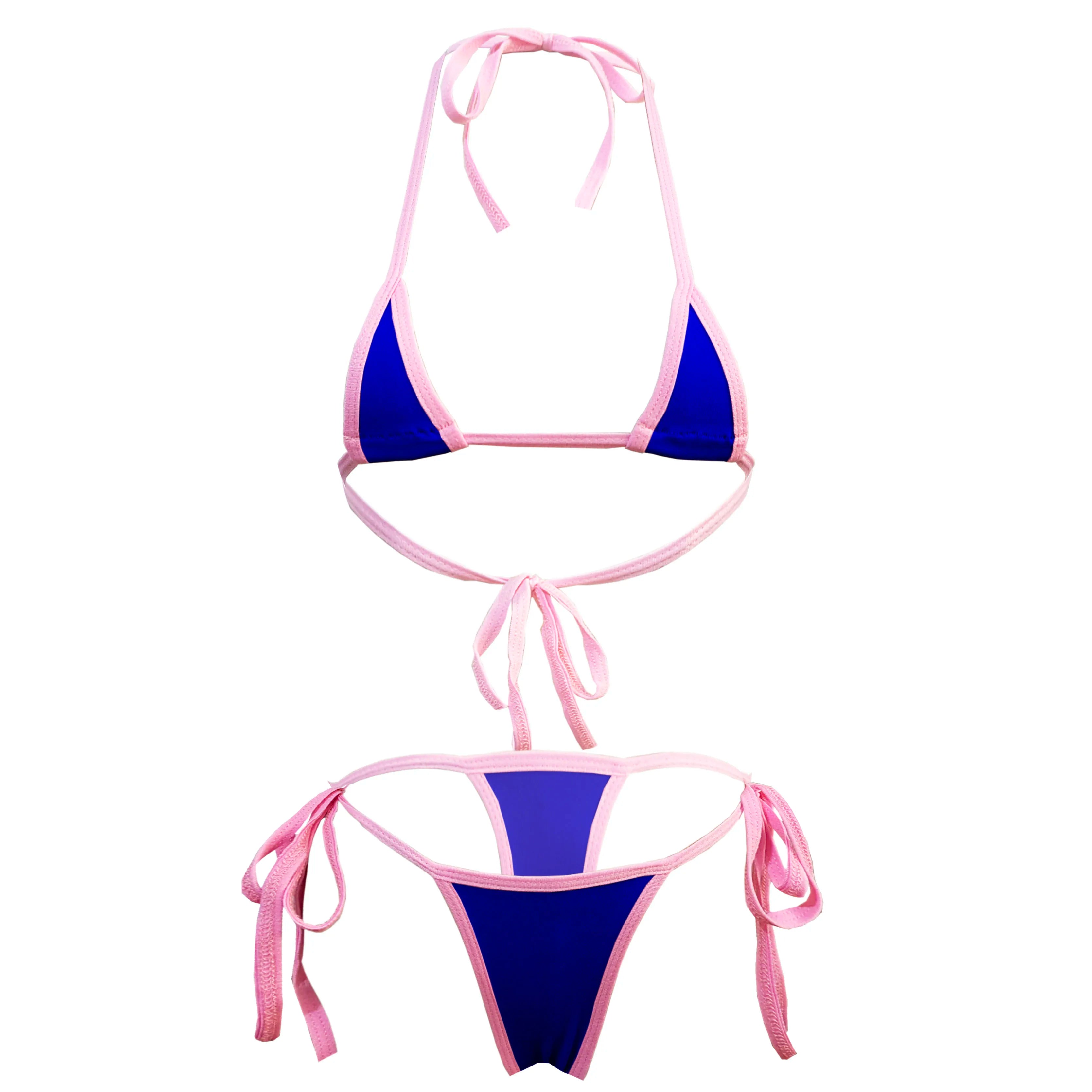 bikini lingerie bra and panties swimwear with tie T-back and multi-colour strap bra swimsuit set
