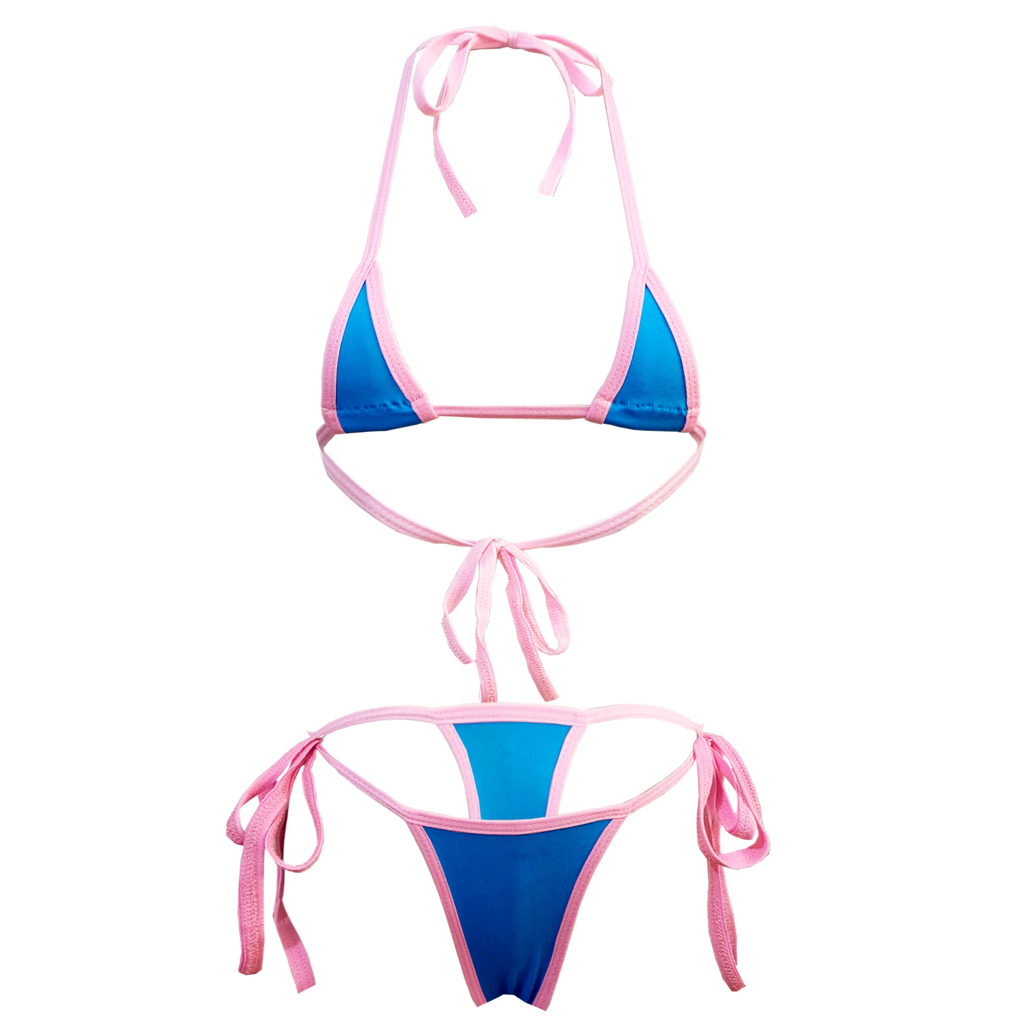 bikini lingerie bra and panties swimwear with tie T-back and multi-colour strap bra swimsuit set