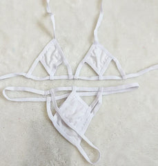 bikini diamond hollow colorful bra and panty swimwear set