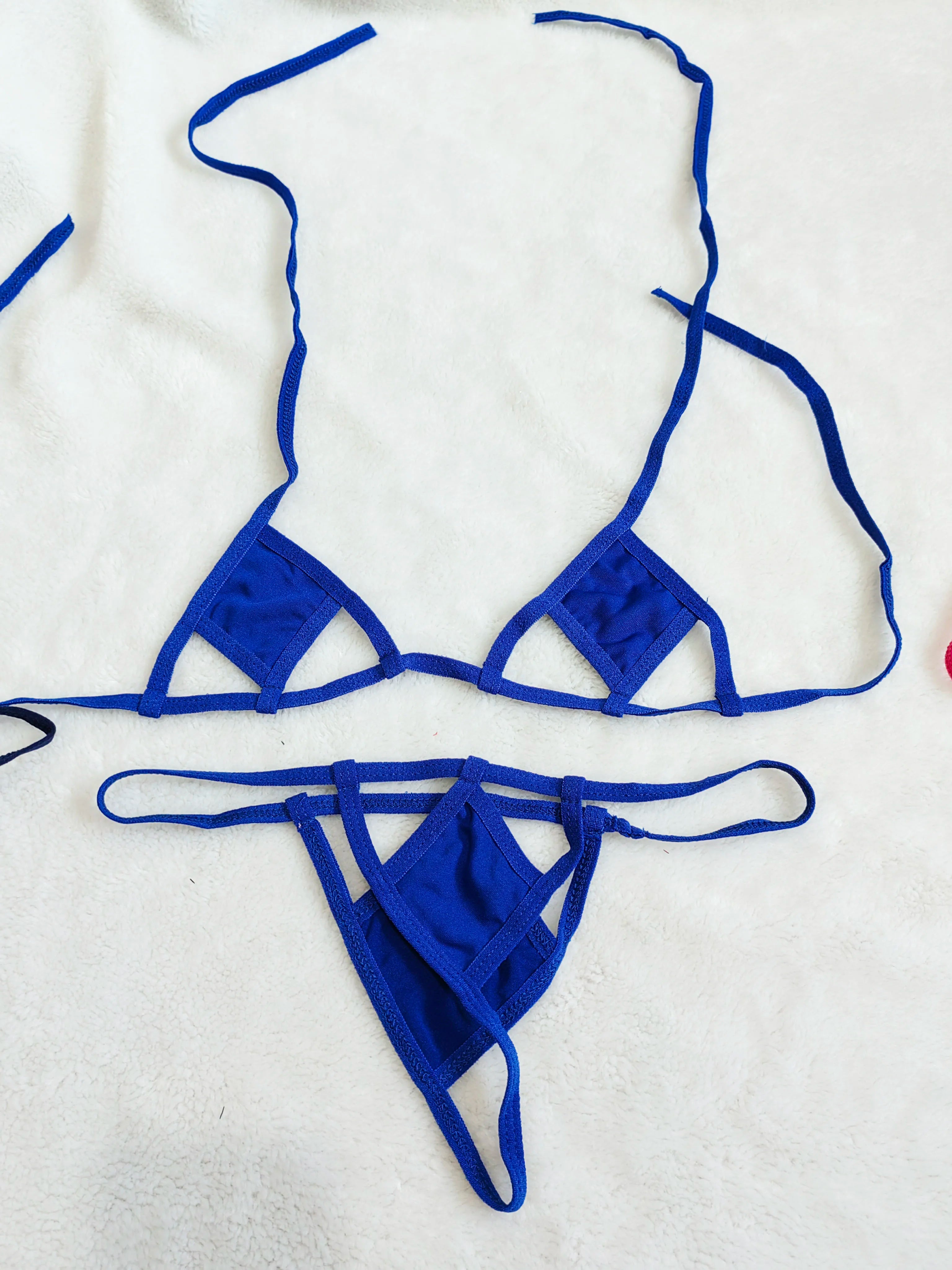 bikini diamond hollow colorful bra and panty swimwear set