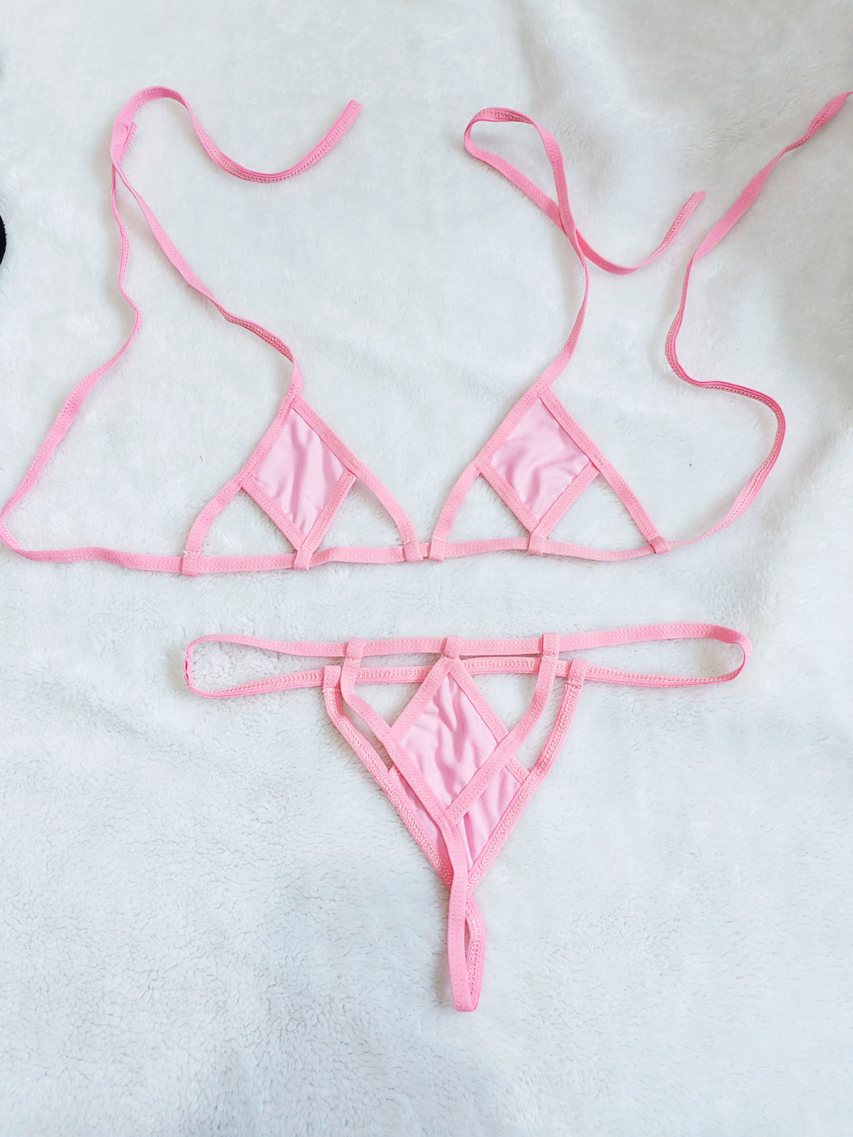 bikini diamond hollow colorful bra and panty swimwear set