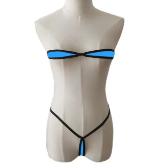bikini lace-up lingerie milk silk fabric multi-colour bra tube top panties thong set