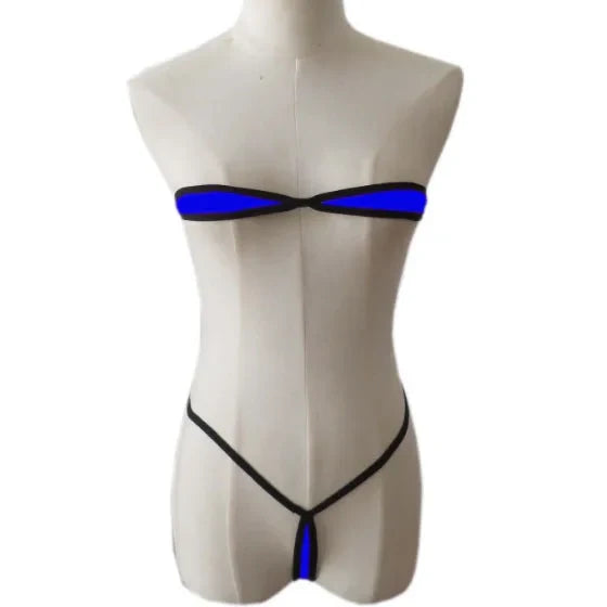 bikini lace-up lingerie milk silk fabric multi-colour bra tube top panties thong set