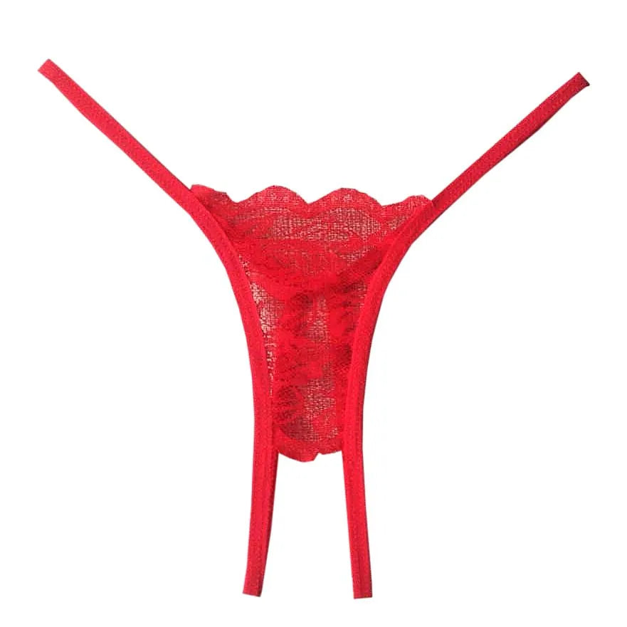 coloured open-crotch thongs