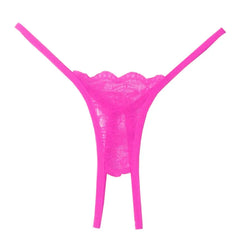 coloured open-crotch thongs