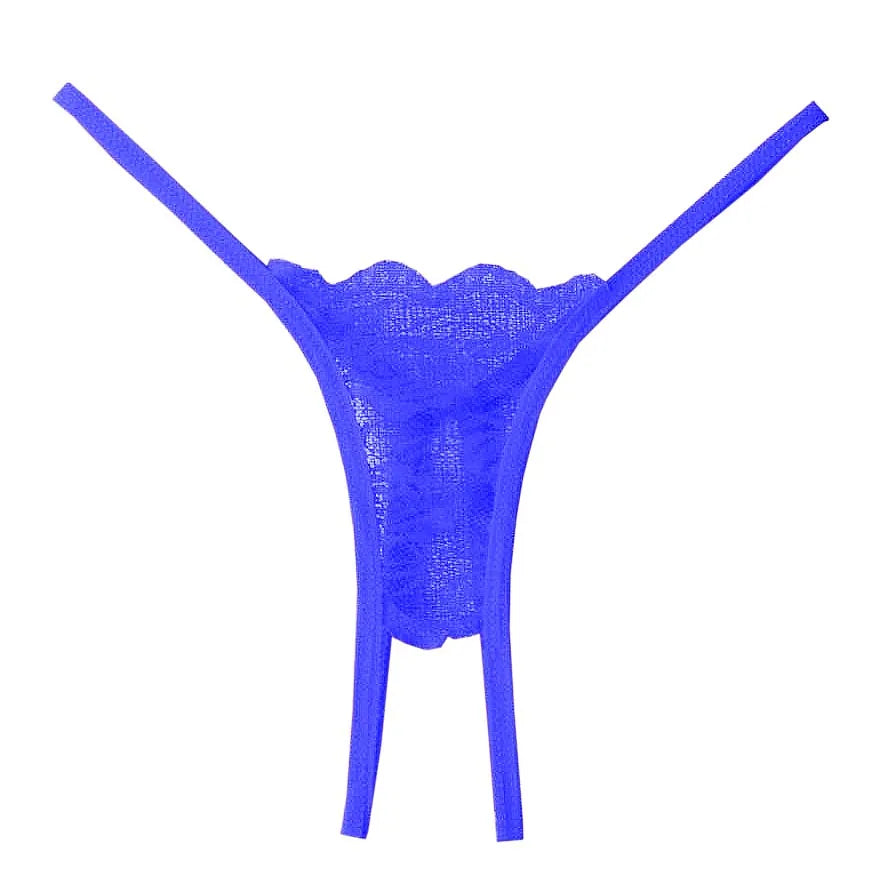 coloured open-crotch thongs