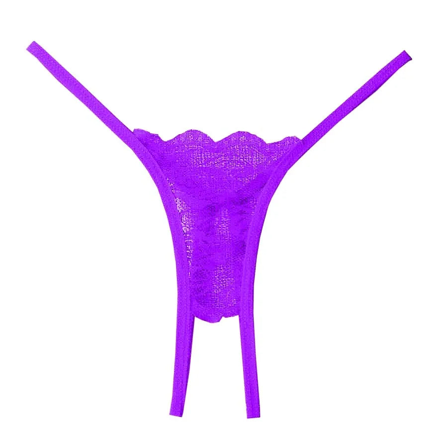 coloured open-crotch thongs